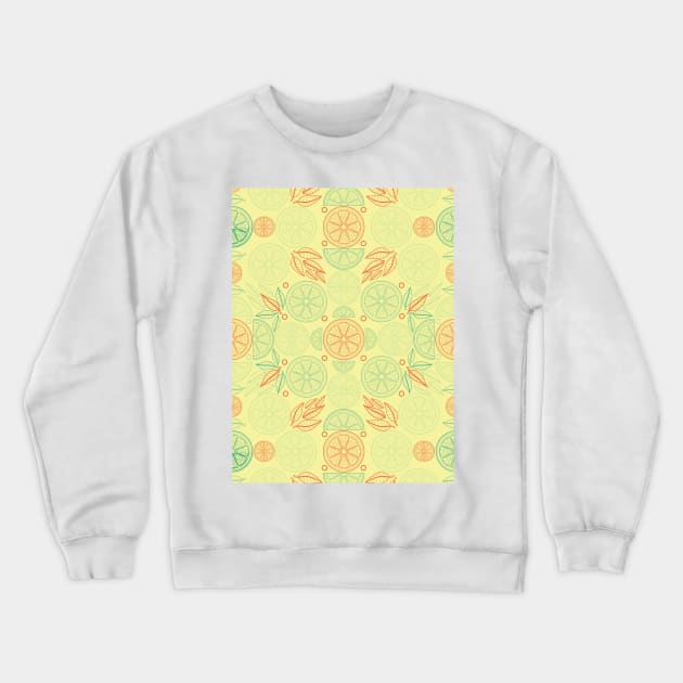 Citrus Splash Seamless Surface Pattern Design Crewneck Sweatshirt by zarya_kiqo